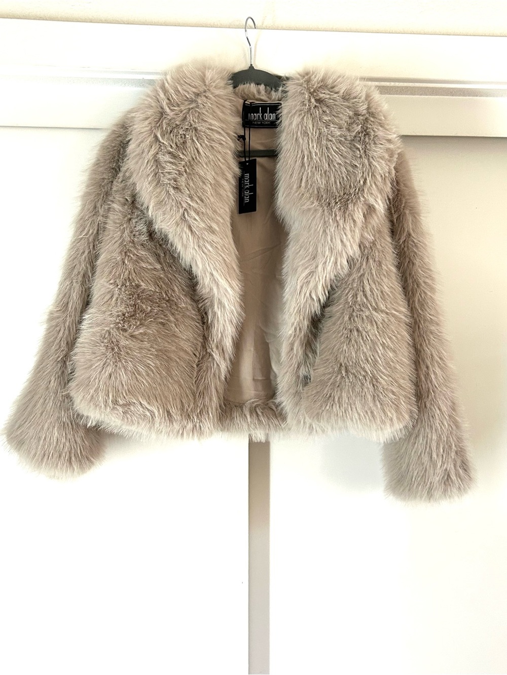 Soft, Silky Faux Fur Jacket Light Grey S